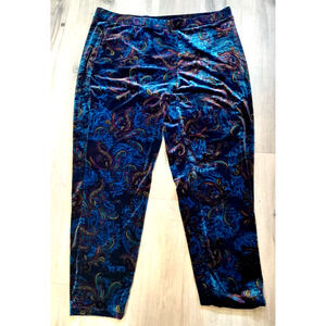 Susan Graver Printed Liquid Knit Straight-Leg Pull-On Pants XL Fairy Goth
